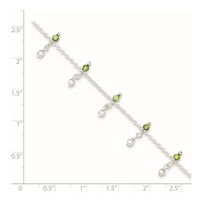 Sterling Silver Peridot Anklet – view 3