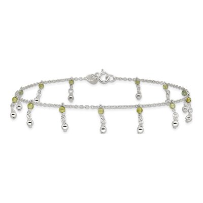 Sterling Silver Peridot Anklet – view 5