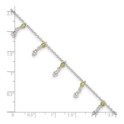 Sterling Silver Peridot Anklet – view 8