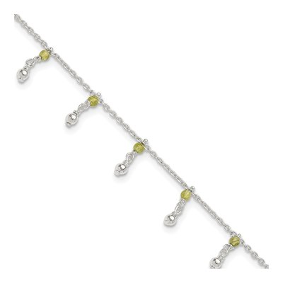 Sterling Silver Peridot Anklet