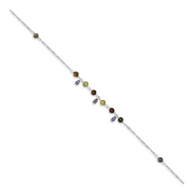 Sterling Silver Fancy Jasper Anklet – view 3