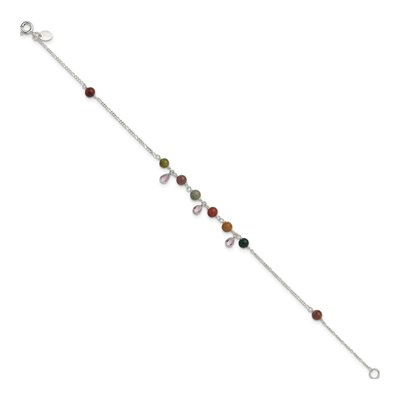 Sterling Silver Fancy Jasper Anklet – view 4
