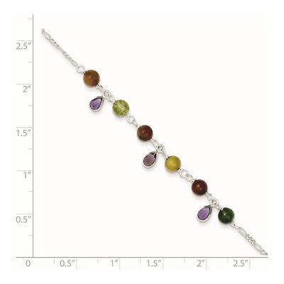 Sterling Silver Fancy Jasper Anklet – view 5
