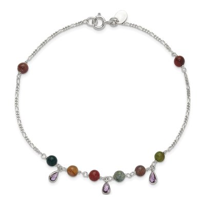 Sterling Silver Fancy Jasper Anklet – view 7