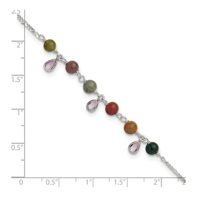 Sterling Silver Fancy Jasper Anklet – view 8