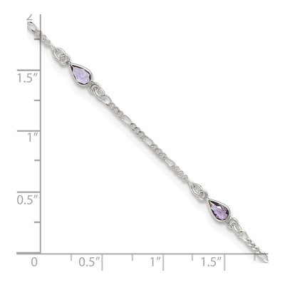 Sterling Silver Purple Glass Anklet – view 7