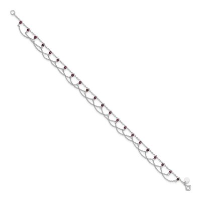 Sterling Silver Rhodolite Garnet Anklet – view 3