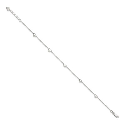 Sterling Silver Puffed Heart Anklet – view 3