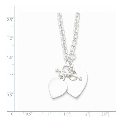 Sterling Silver Double Heart Pendant Necklace – view 4