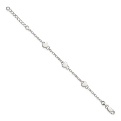 Sterling Silver Heart Station for Girls Bracelet – view 3