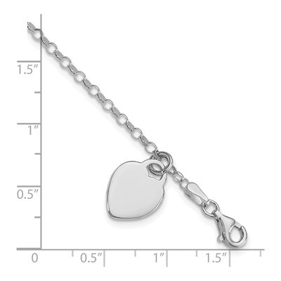 Sterling Silver Kids' Heart Bracelet – view 4