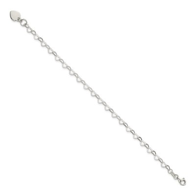 Sterling Silver Heart Link for Kids Bracelet – view 3