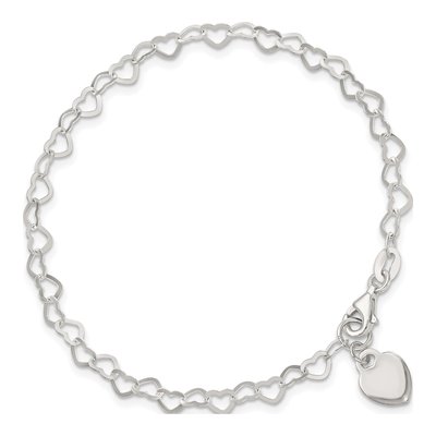 Sterling Silver Heart Link for Kids Bracelet – view 4