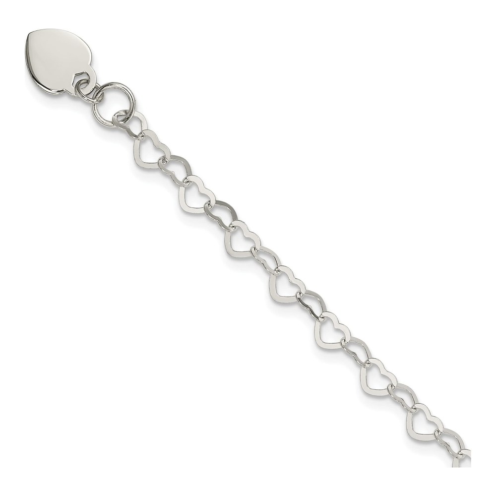 Sterling Silver Heart Link for Kids Bracelet