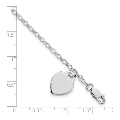 Sterling Silver Heart Bracelet – view 4
