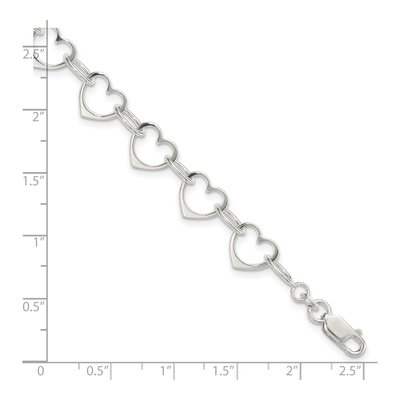 Sterling Silver Heart Link Bracelet – view 5
