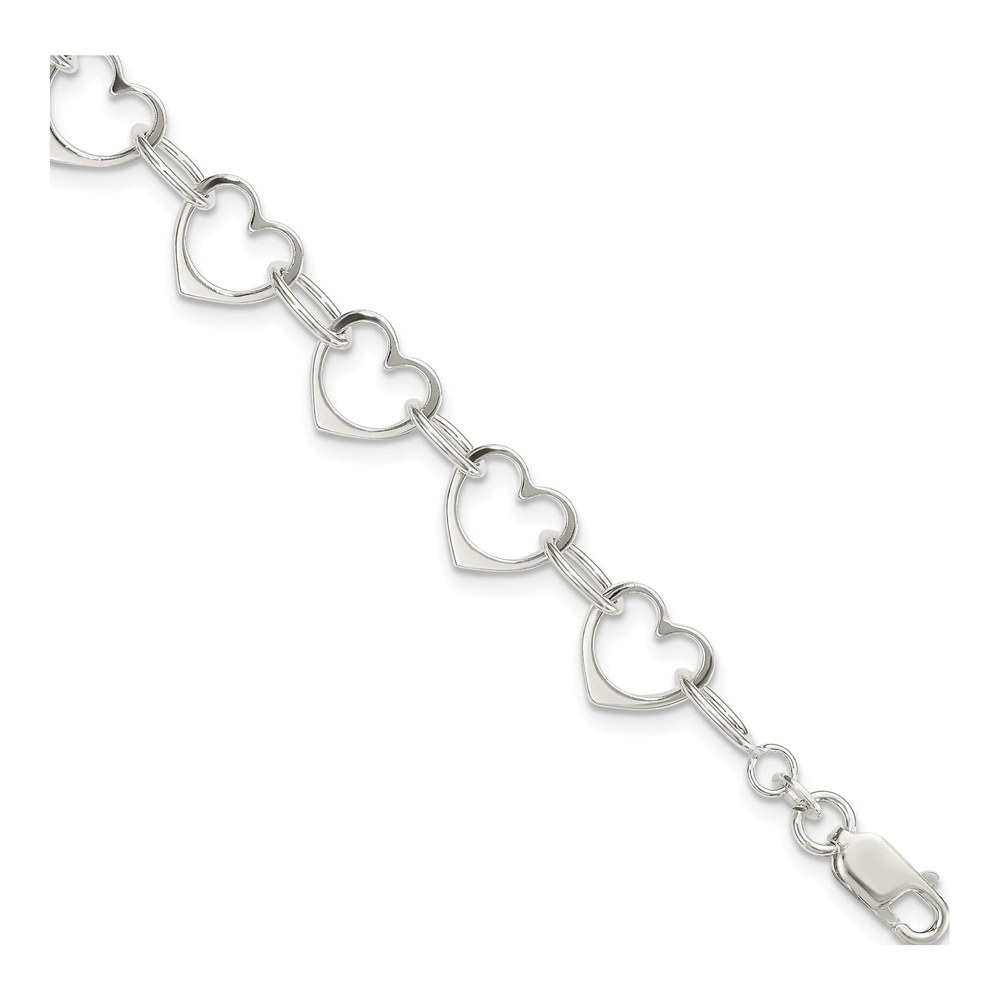 Sterling Silver Heart Link Bracelet