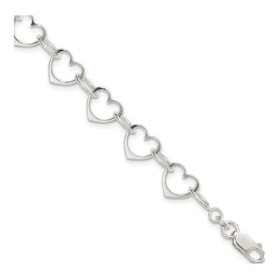 Sterling Silver Heart Link Bracelet