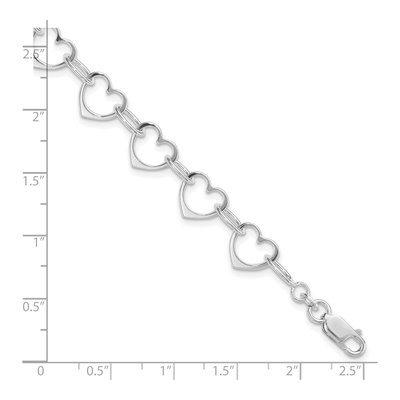 Sterling Silver Heart Link Bracelet – view 5