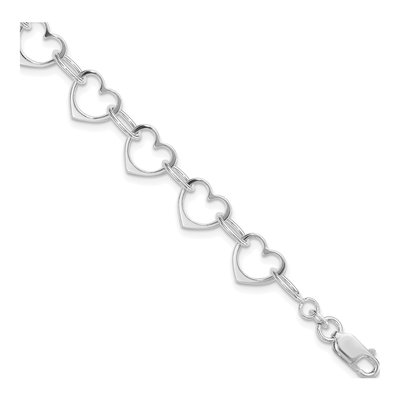 Sterling Silver Heart Link Bracelet