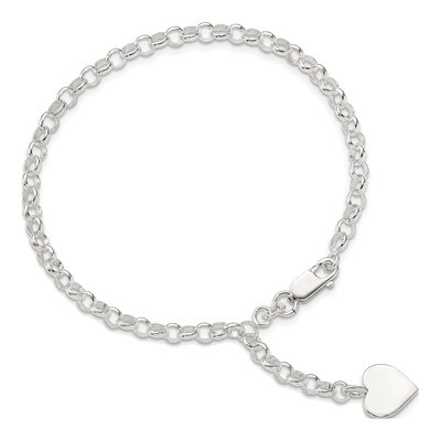 Sterling Silver Heart Bracelet – view 4