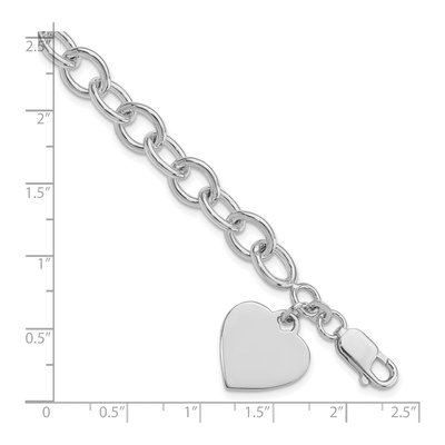 Sterling Silver Heart Link Bracelet – view 3