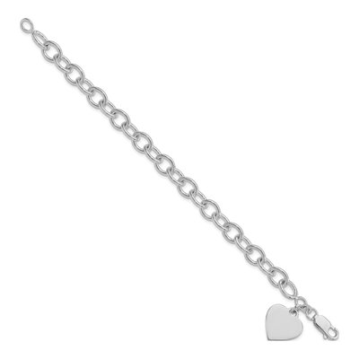 Sterling Silver Heart Link Bracelet – view 3