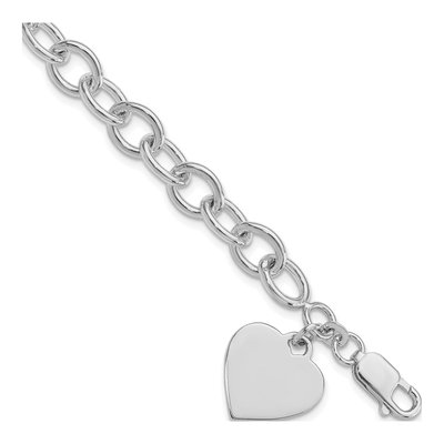 Sterling Silver Heart Link Bracelet