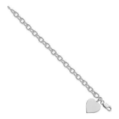 Sterling Silver Heart Link Bracelet – view 3