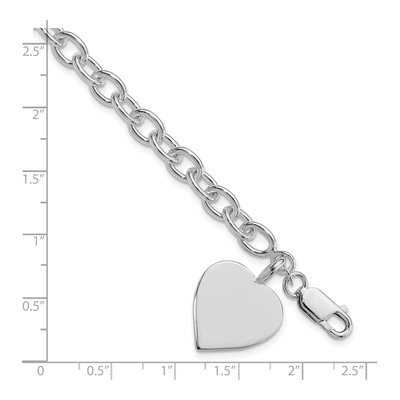 Sterling Silver Heart Link Bracelet – view 4