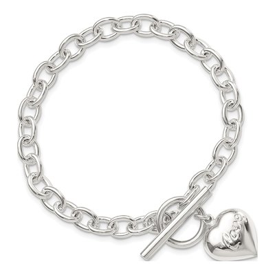 Sterling Silver LOVE Heart Bracelet – view 4