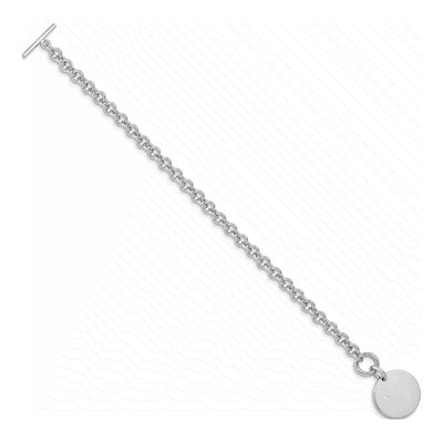 Sterling Silver 6mm Disc Rolo Chain Bracelet – view 3