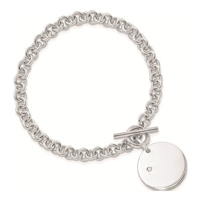 Sterling Silver 6mm Disc Rolo Chain Bracelet – view 4