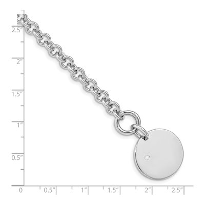 Sterling Silver 6mm Disc Rolo Chain Bracelet – view 5