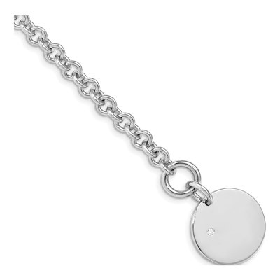Sterling Silver 6mm Disc Rolo Chain Bracelet