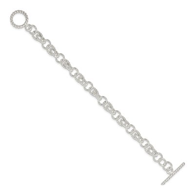 Sterling Silver 7mm Handmade Twisted Double Twist Link Chain Bracelet – view 3