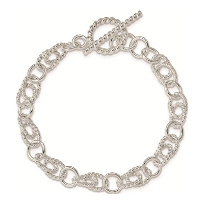 Sterling Silver 7mm Handmade Twisted Double Twist Link Chain Bracelet – view 4