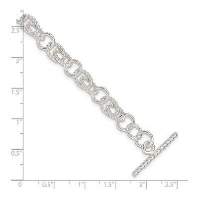 Sterling Silver 7mm Handmade Twisted Double Twist Link Chain Bracelet – view 5