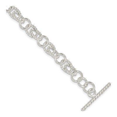 Sterling Silver 7mm Handmade Twisted Double Twist Link Chain Bracelet
