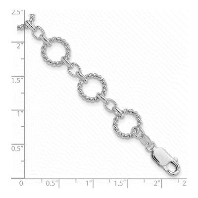Sterling Silver Twist Circle Link Bracelet – view 5