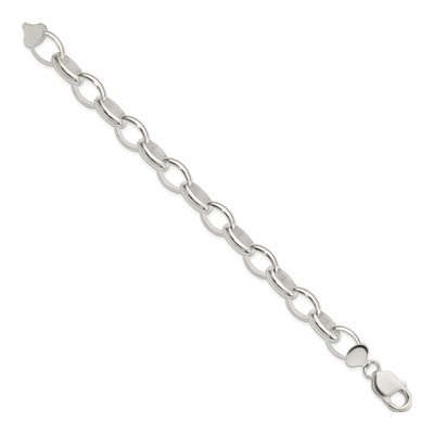 Sterling Silver 10mm Rolo Chain Bracelet – view 3