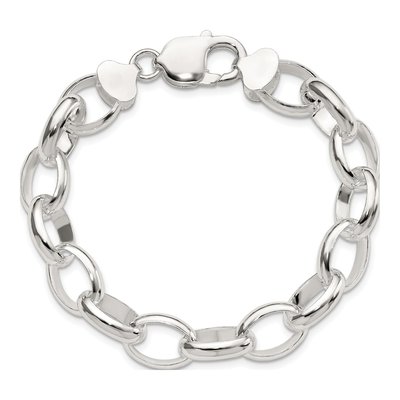 Sterling Silver 10mm Rolo Chain Bracelet – view 4