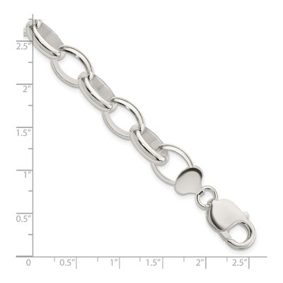 Sterling Silver 10mm Rolo Chain Bracelet – view 5