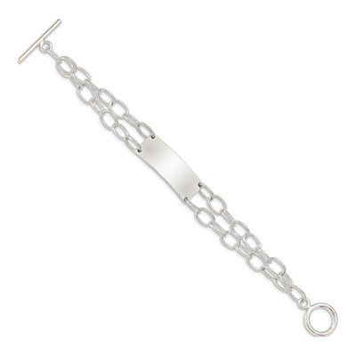 Sterling Silver Double Strand ID Bracelet – view 3