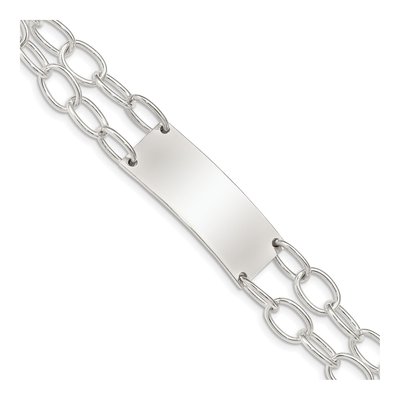 Sterling Silver Double Strand ID Bracelet