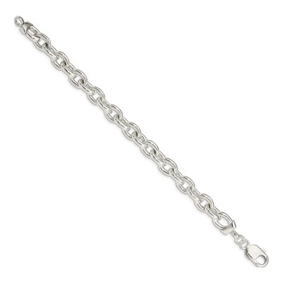 Sterling Silver 10mm Fancy Link Chain Bracelet – view 3