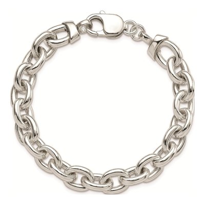 Sterling Silver 10mm Fancy Link Chain Bracelet – view 4