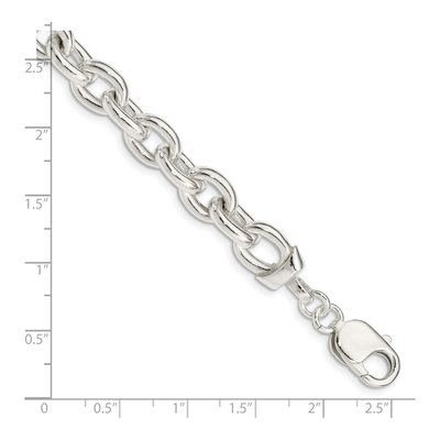 Sterling Silver 10mm Fancy Link Chain Bracelet – view 5