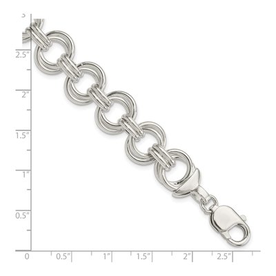 Sterling Silver 11.5mm Fancy Link Chain Bracelet – view 5
