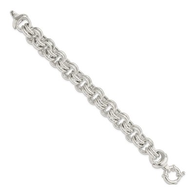 Sterling Silver 15mm Fancy Link Chain Bracelet – view 3